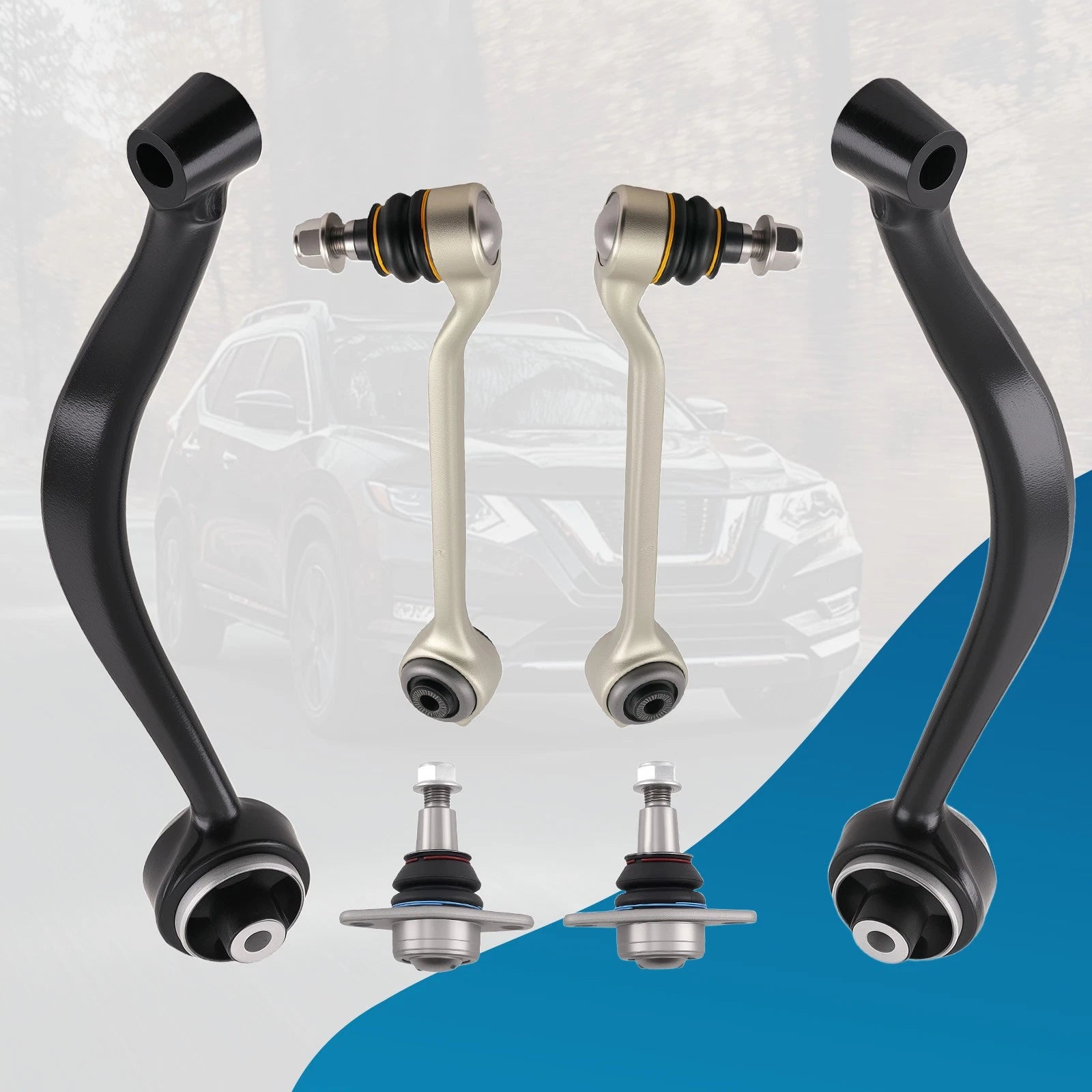 Complete Front Upper Lower Control Arms Set for BMW F25/G01 X3 11-17 F26/G02 X4