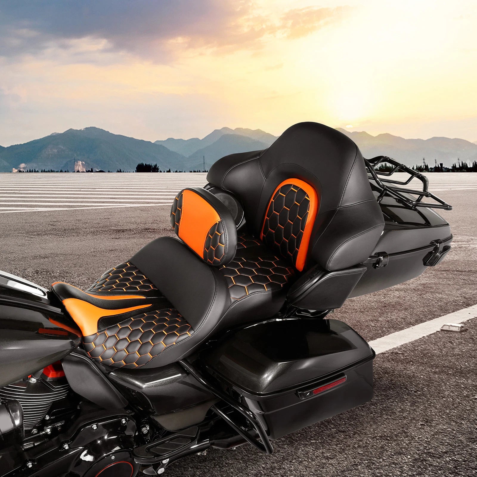 Gel Seat with Backrest Pads for Harley Touring (2014–2023)