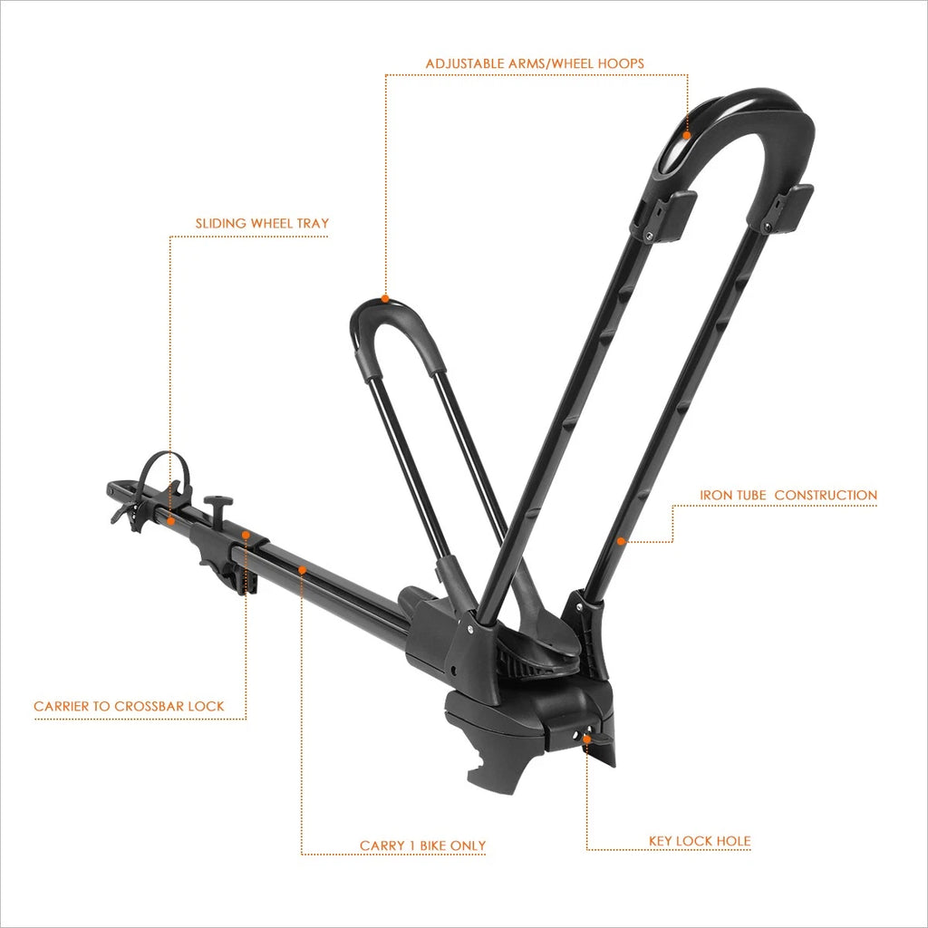 Heavy Duty Iron Roof Top Bike Rack for Universal Fit (Wheel-On)