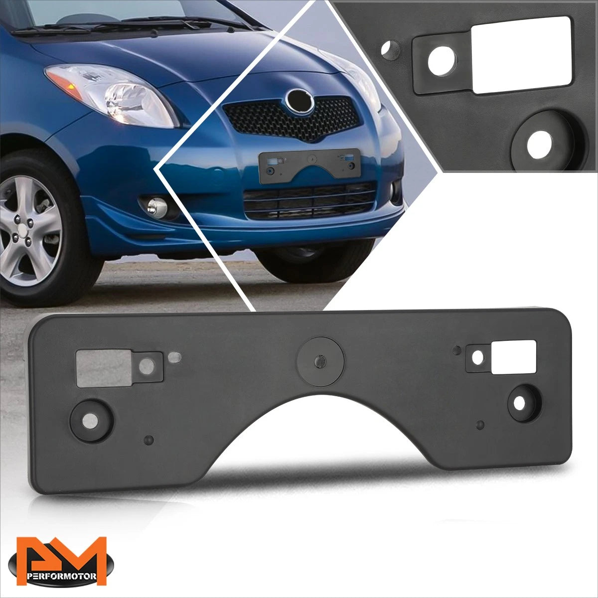 Front Bumper License Plate Mounting Bracket for Toyota Yaris Hatchback (2009–2011)