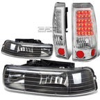 Headlight and Corner Light Set + Chrome LED Tail Light for Silverado (1999–2002)