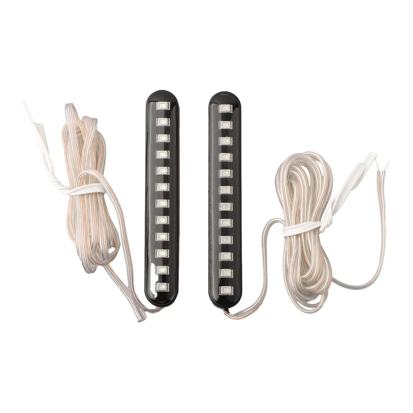 2 x Turn Light 12 LED Amber DC 12V Flowing Water Light Strip for Motorcycle