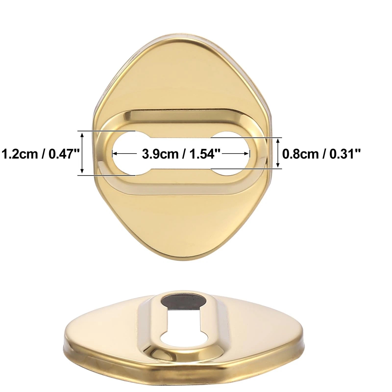Set of 4 Door Lock Latch Striker Covers for Toyota (Adhesive, Gold Tone)