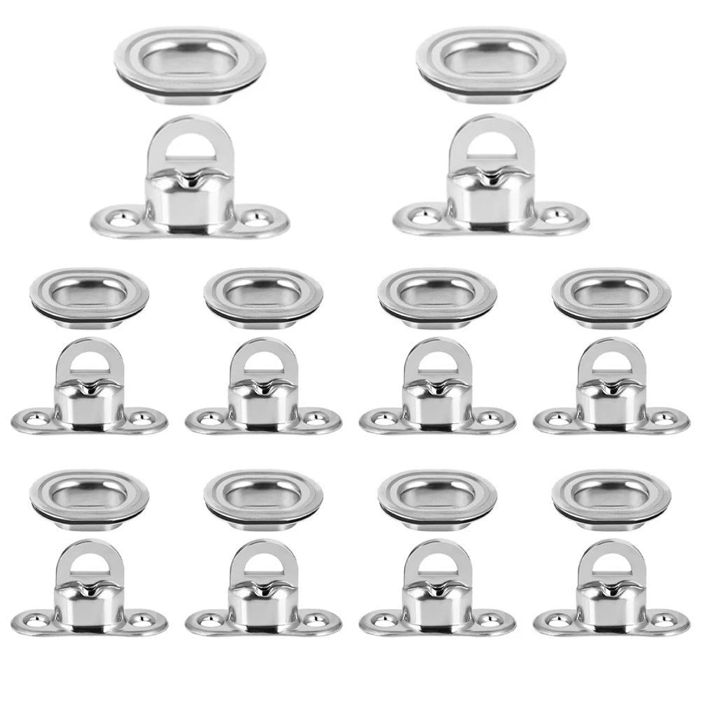 Set of 12 Oval Eyelet Rotating Latches for Car Trailer (Copper Material)