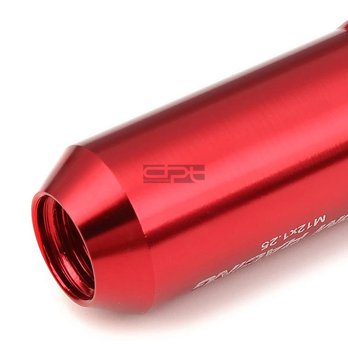 20 PCS Open End M12x1.25 60mm Tall Red Hexagon Lug Nuts + Adapter