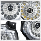 LED Halo DRL Sequential Signal Projector Headlights for Dodge Challenger (2008–2014)