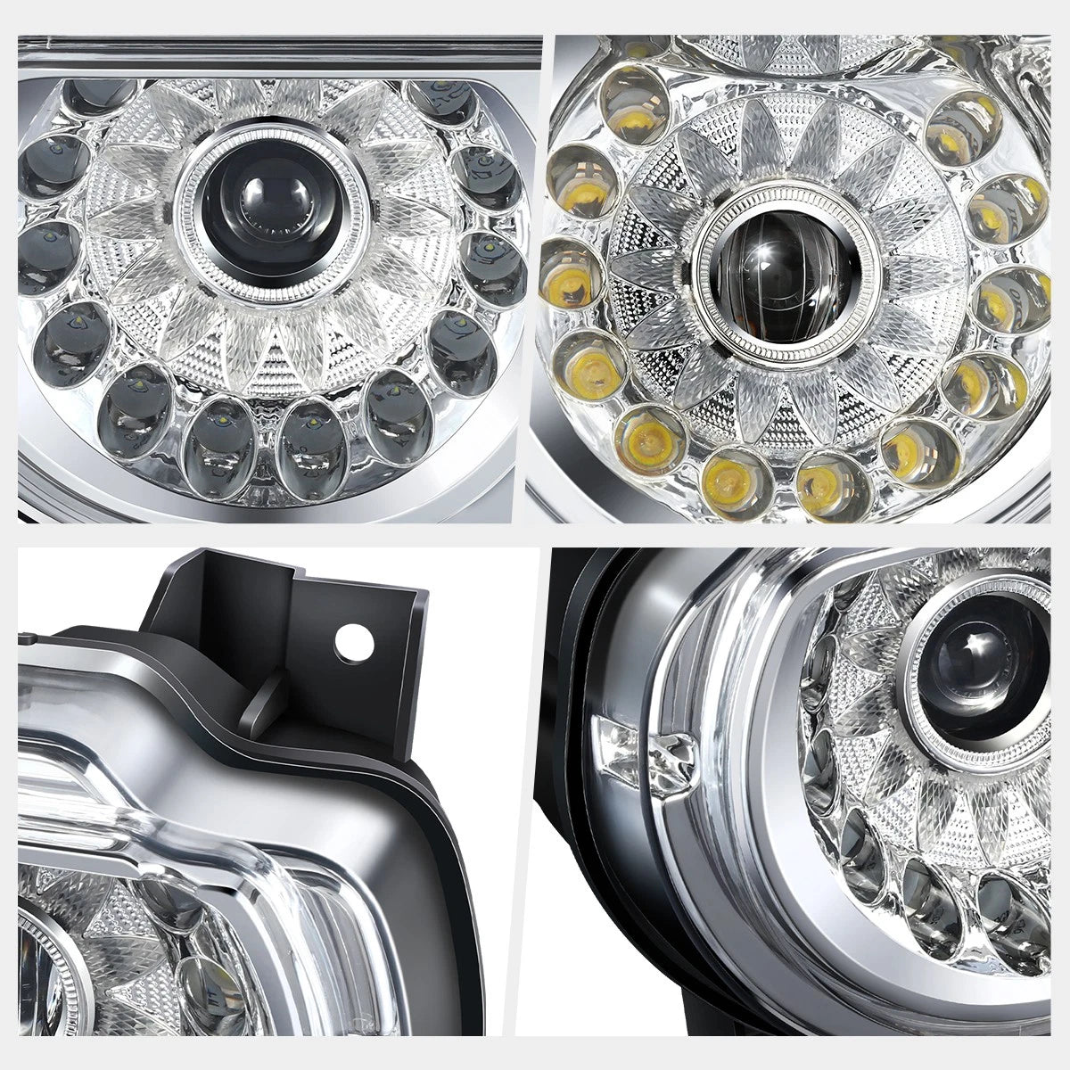 LED Halo DRL Sequential Signal Projector Headlights for Dodge Challenger (2008–2014)