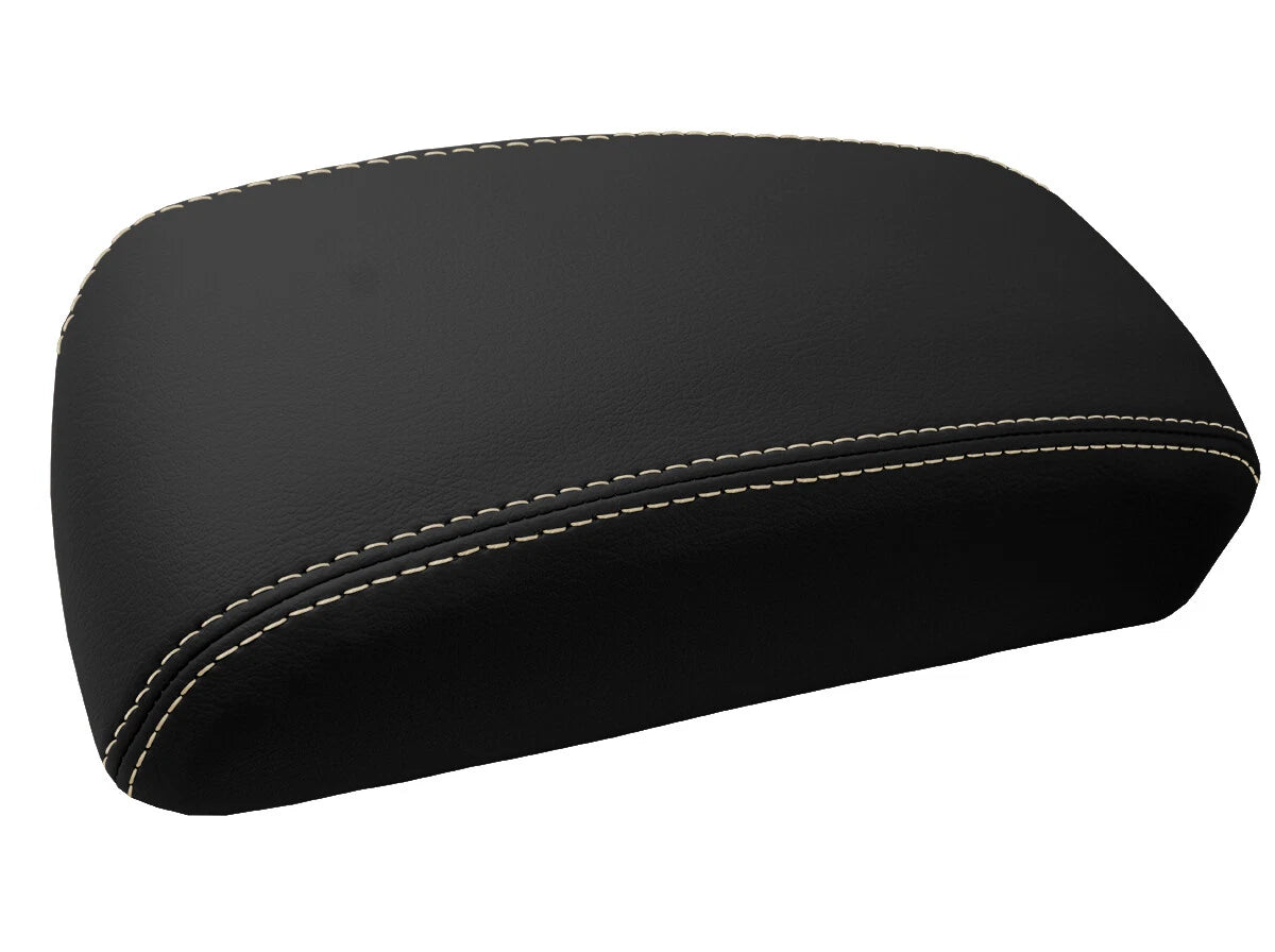 Leather Console Lid Armrest Cover for Nissan Maxima (1997–1999) Beige Stitch
