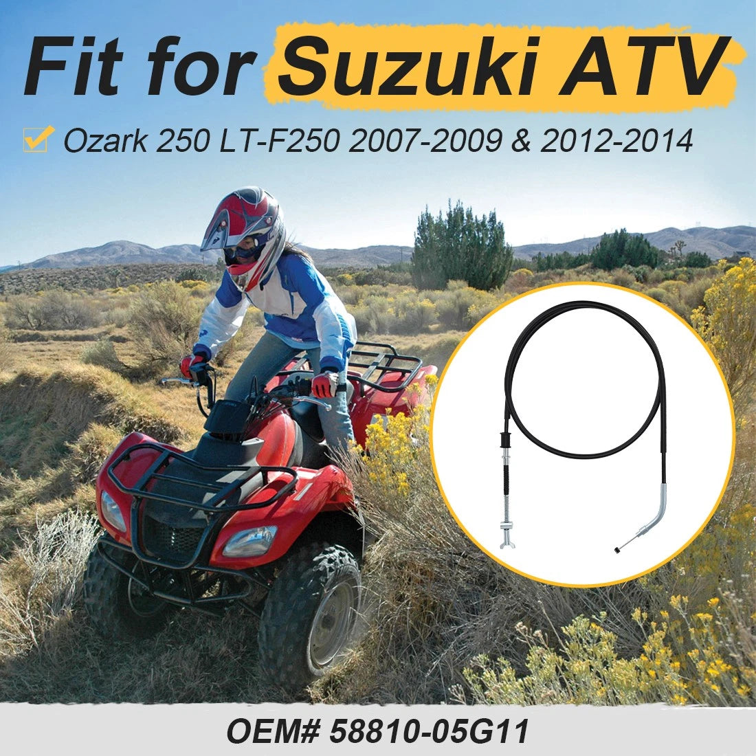 Rear Parking Brake Cable 58810-05G11 for Suzuki Ozark 250 (2007–2014)