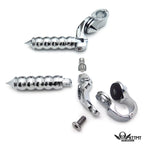 Chrome 2.5" Long Foot Pegs for Harley SuperLow 120 (2011–2020)