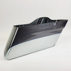 Right Side Saddlebag for Harley Davidson (2014–2023) 2 Tone Silver with Blue Pin