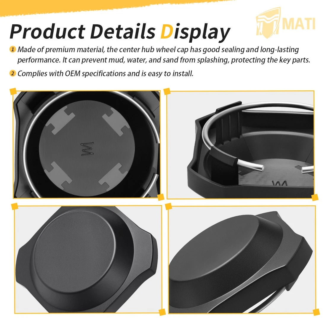 Set of 4 Center Hub Wheel Caps for Polaris RZR XP 4 1000 (2024–2025)