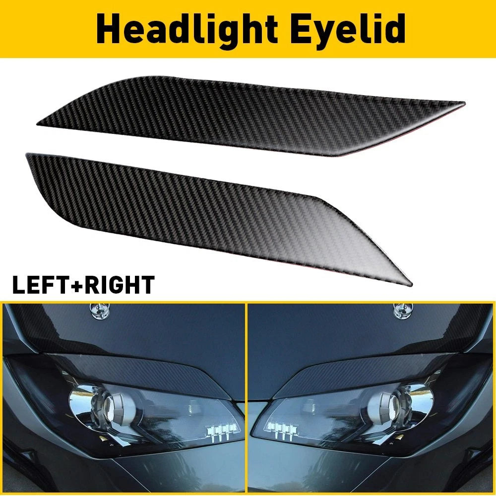 2X Headlight Eyelids for Nissan 350Z (2003–2009) Carbon Fiber Trim