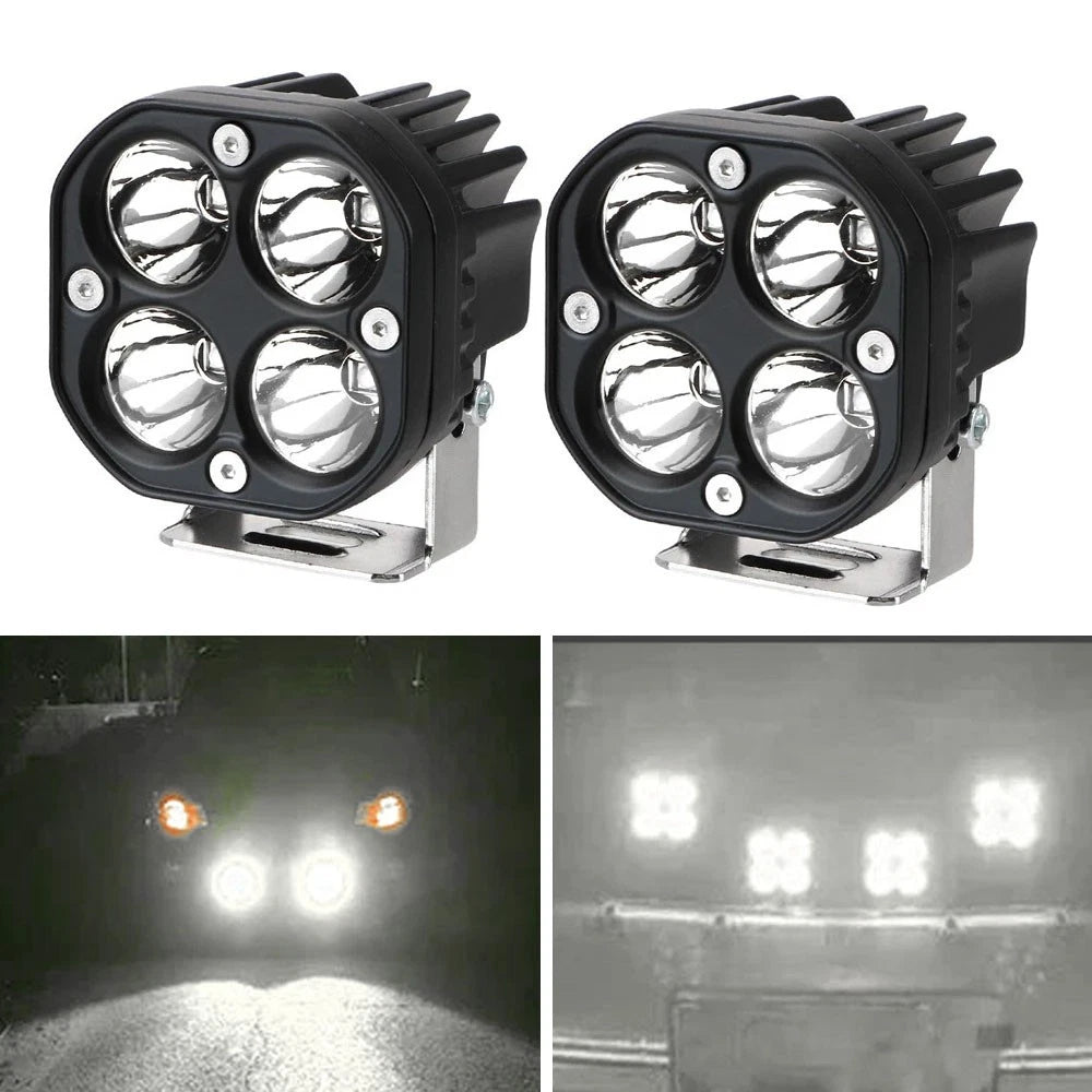 4Pcs 3 Inch LED Work Light Spot Flood Cube Pods for Offroad Vehicles