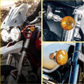4X Motorcycle Turn Signal Lights Amber for Kawasaki Honda Suzuki