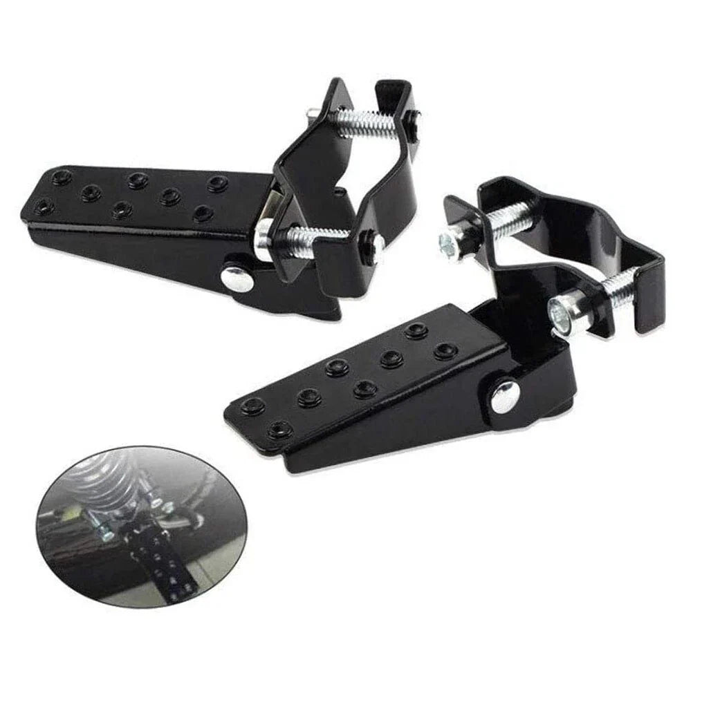 Universal Motorcycle Passenger Foot Pegs Rear Footrests 25-28mm Black