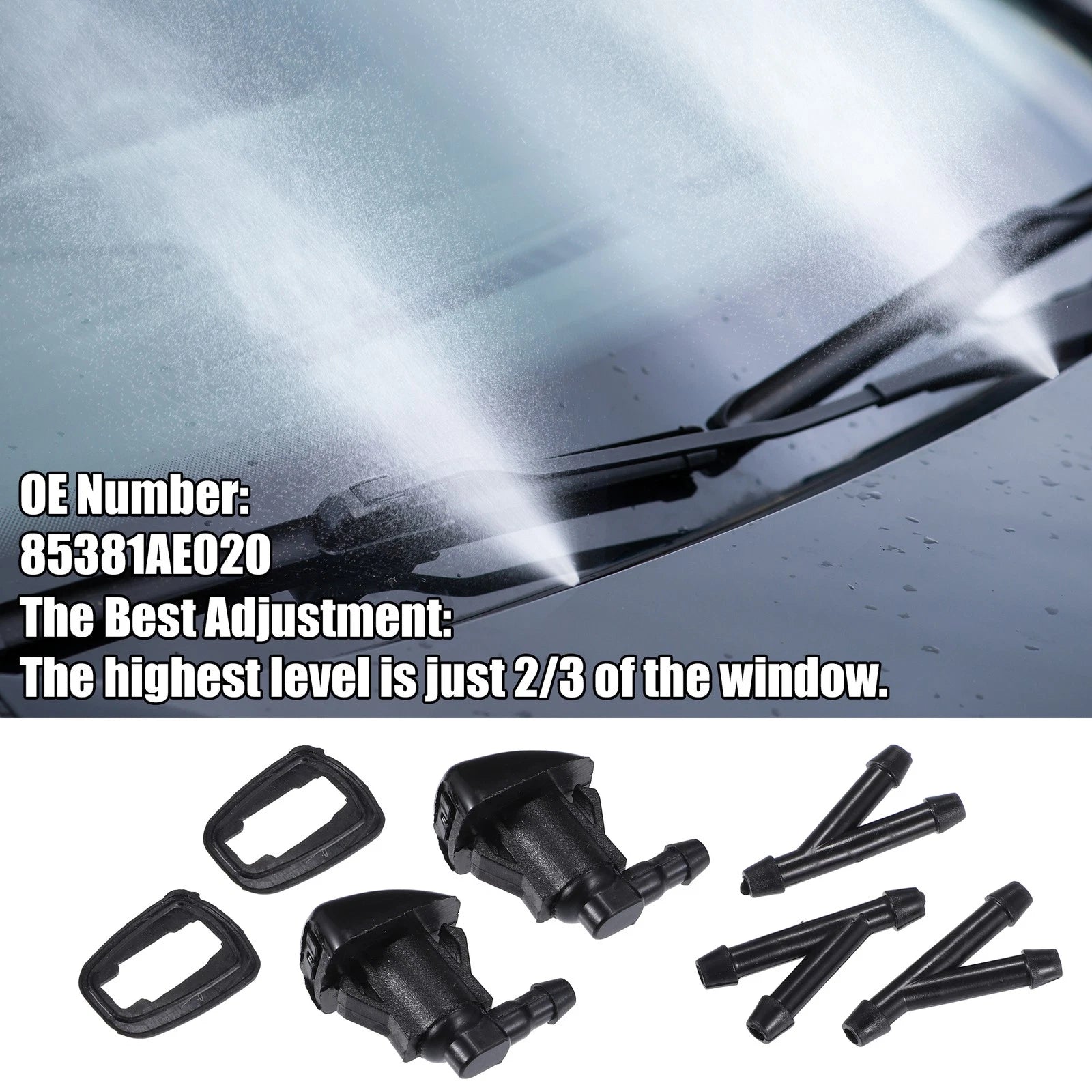 Set of 2 Windshield Washer Nozzles No. 85381AE020 for Toyota Sienna 