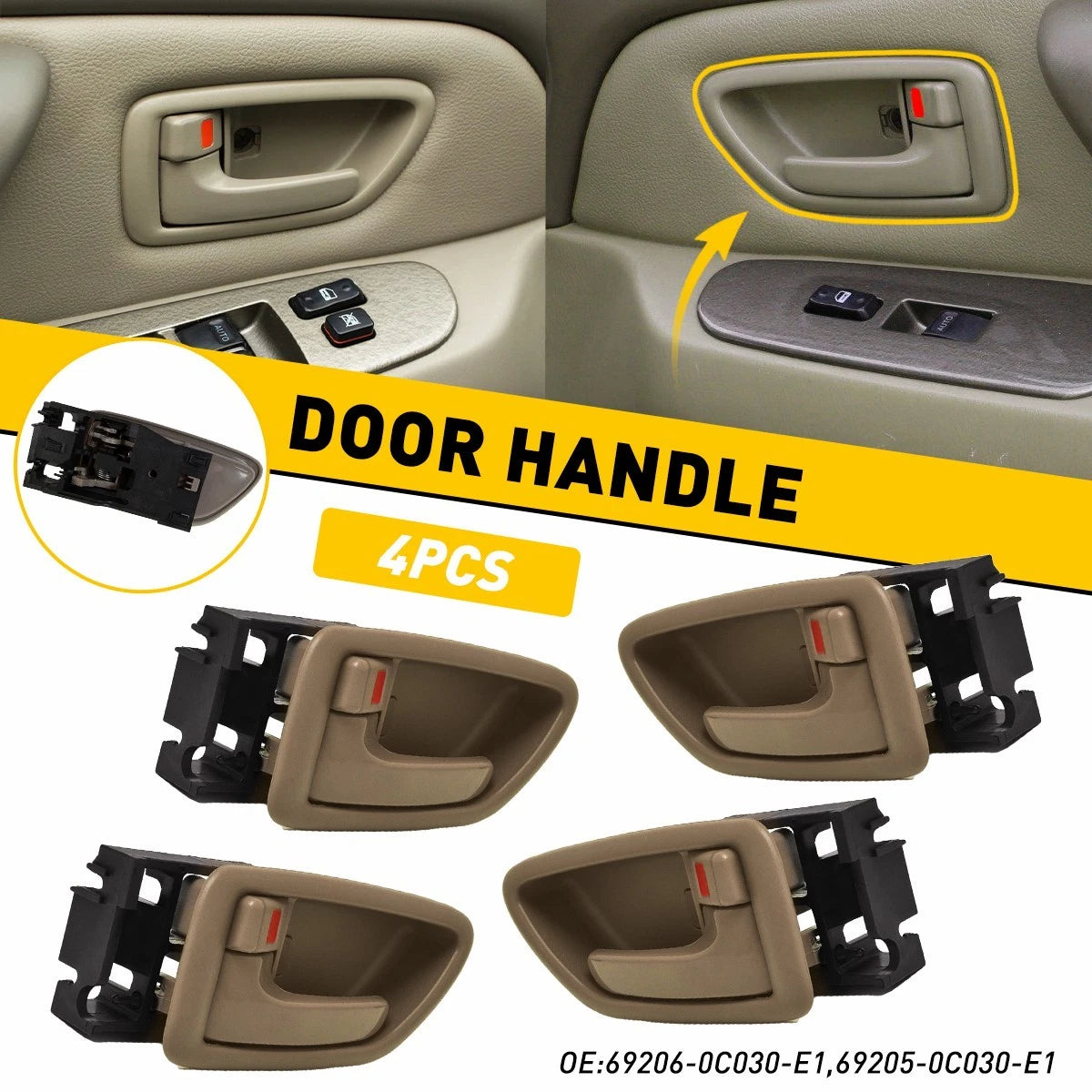 Set of 4 Interior Door Panel Handles for Toyota Avalon (2000–2004) EOJ