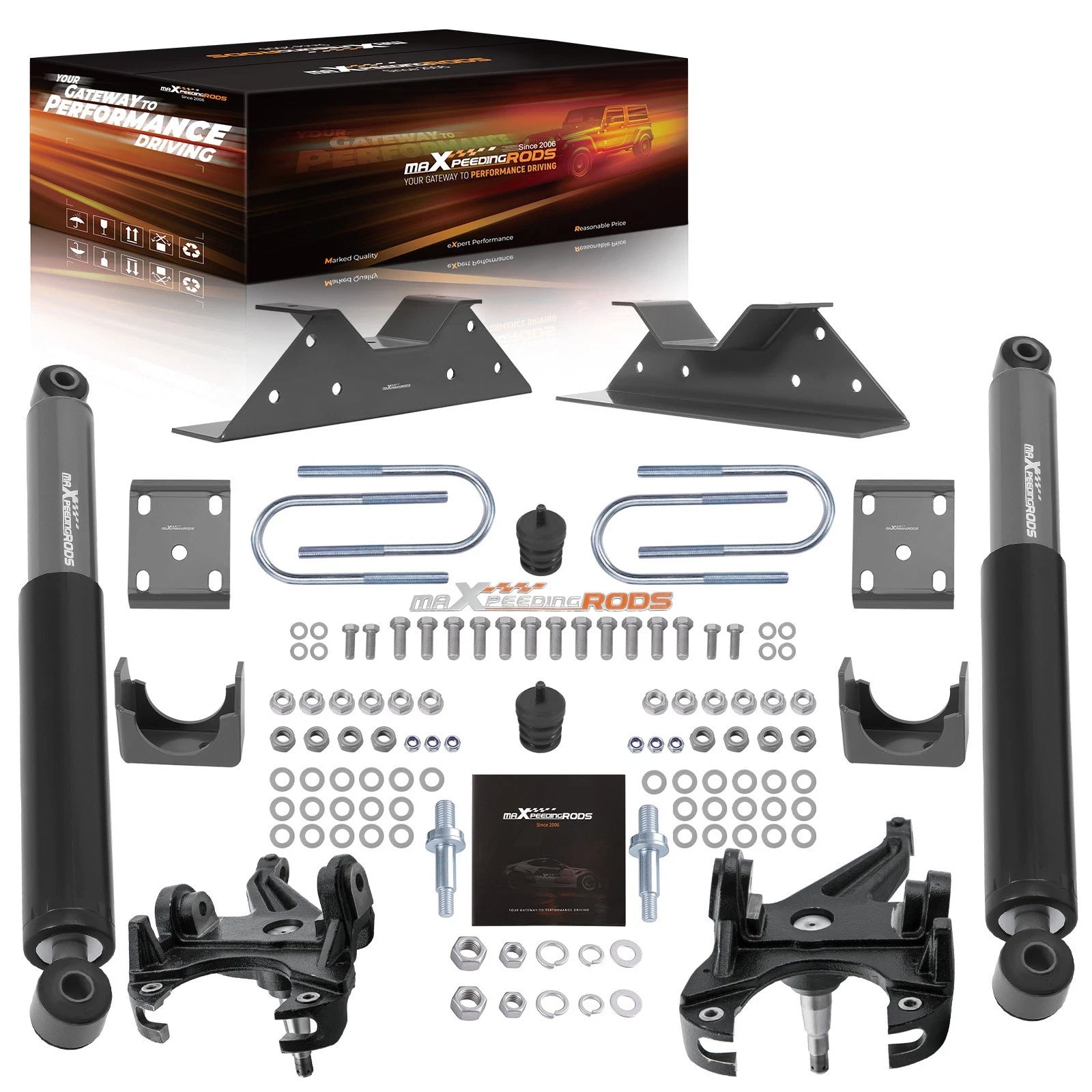 Front 3" Rear 6" Lowering Kit with Shocks for Chevy C10/GMC Pickup 1973-87