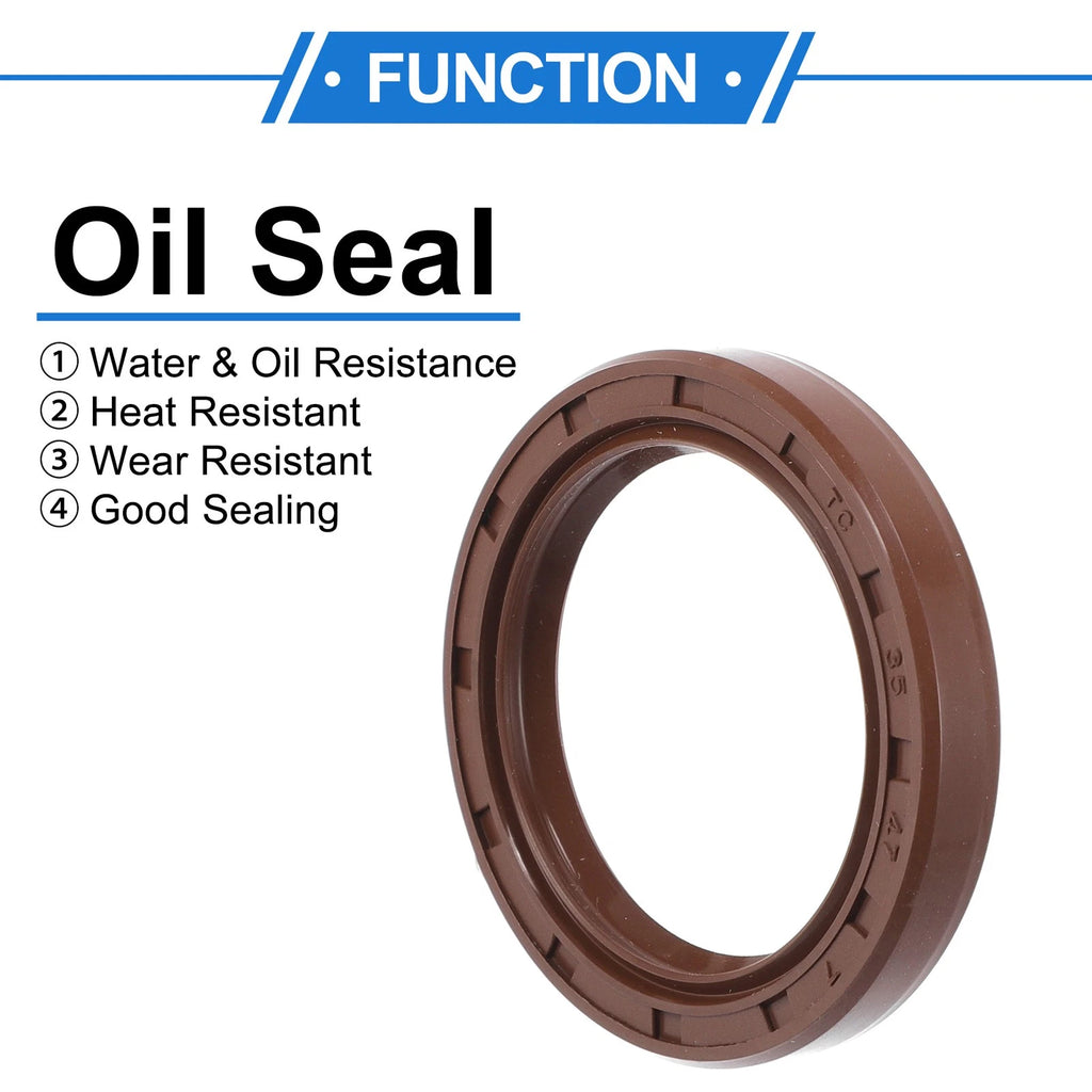 Set of 2 Oil Seal Rotary Shaft Seal FKM Rubber 35x47x7mm