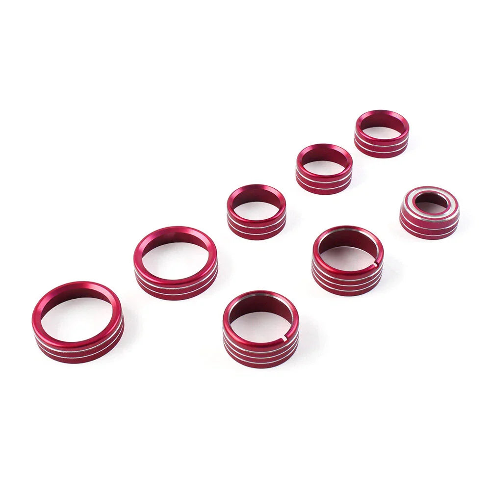 8x Air Conditioner Switch Knob Trim Red for Chevrolet Silverado (2014-2018)