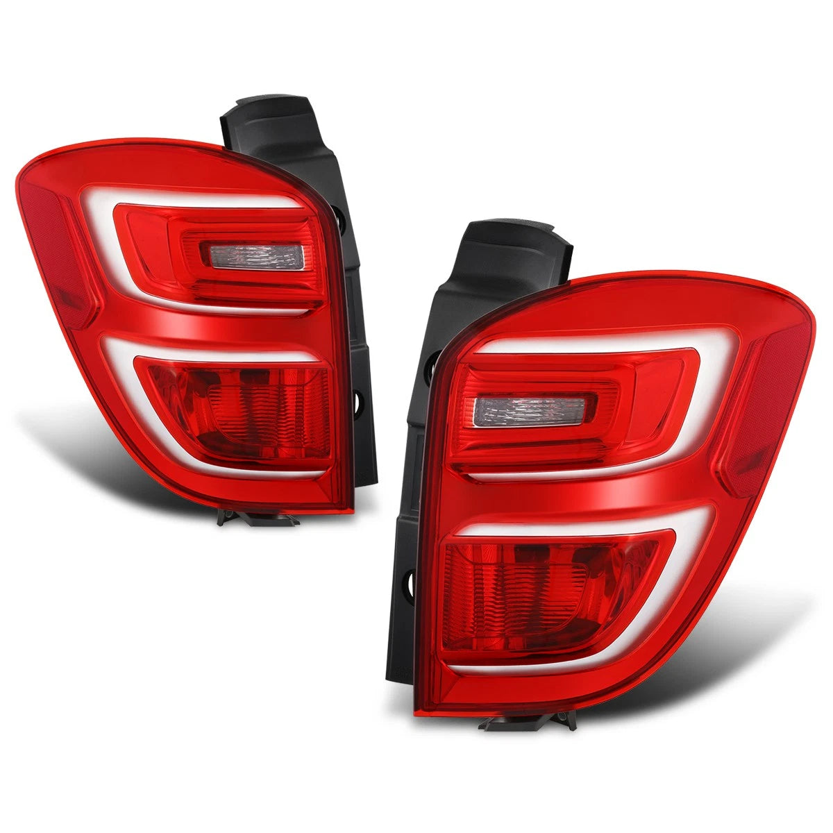 Tail Brake Light for Chevy Equinox (2016–2017) OE Style Red/Clear Chrome Housing