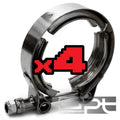 X4 4" Stainless V-Band Bolt Clamp for Turbo Flange Downpipe Wastegate Exhaust