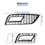 Pair Fog Light Mesh Grille Cover for Audi A4 B8.5 (2013–2016) Black