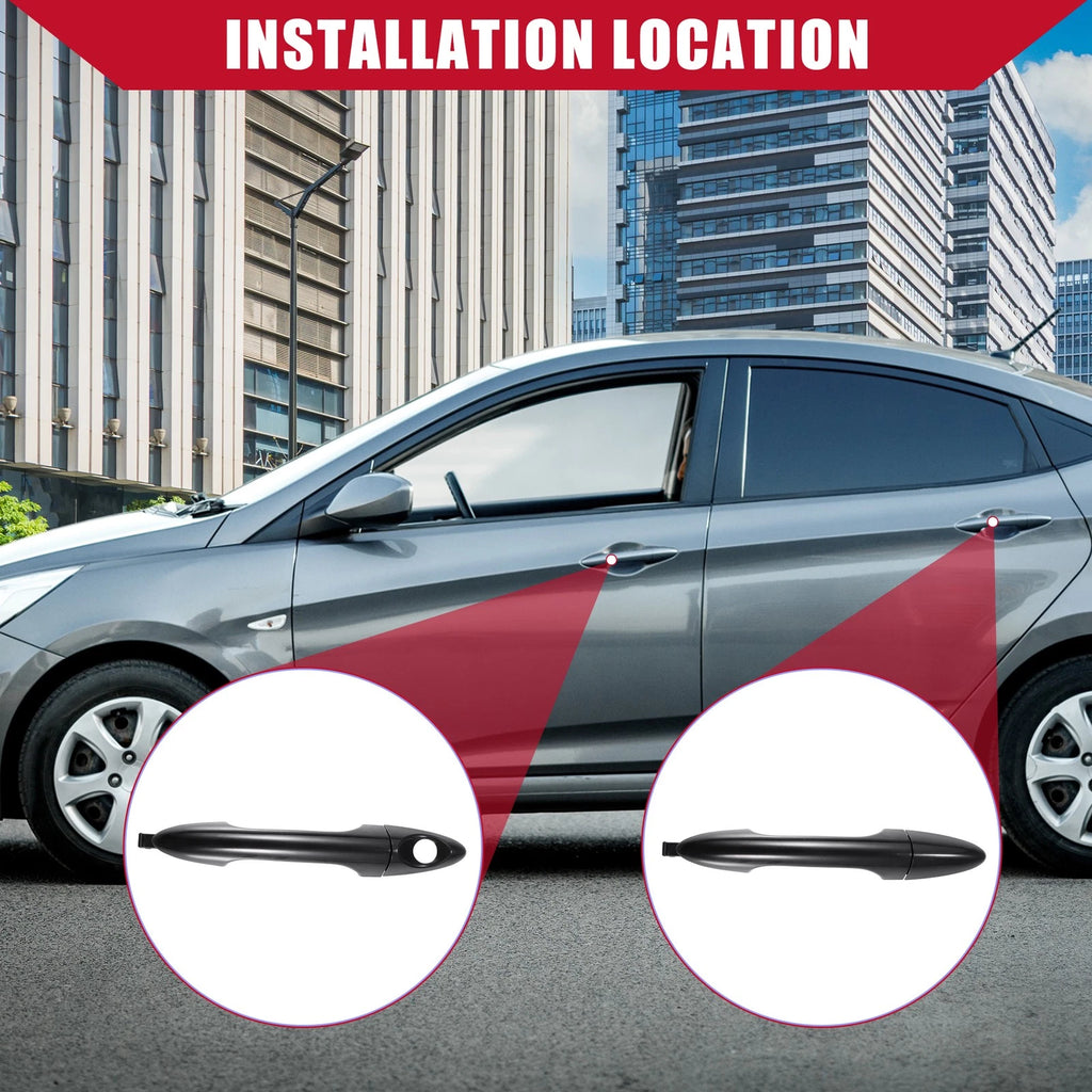 Set of 2 Door Handles for Hyundai Accent (2012–2017) 82651-1R000/82661-1R000