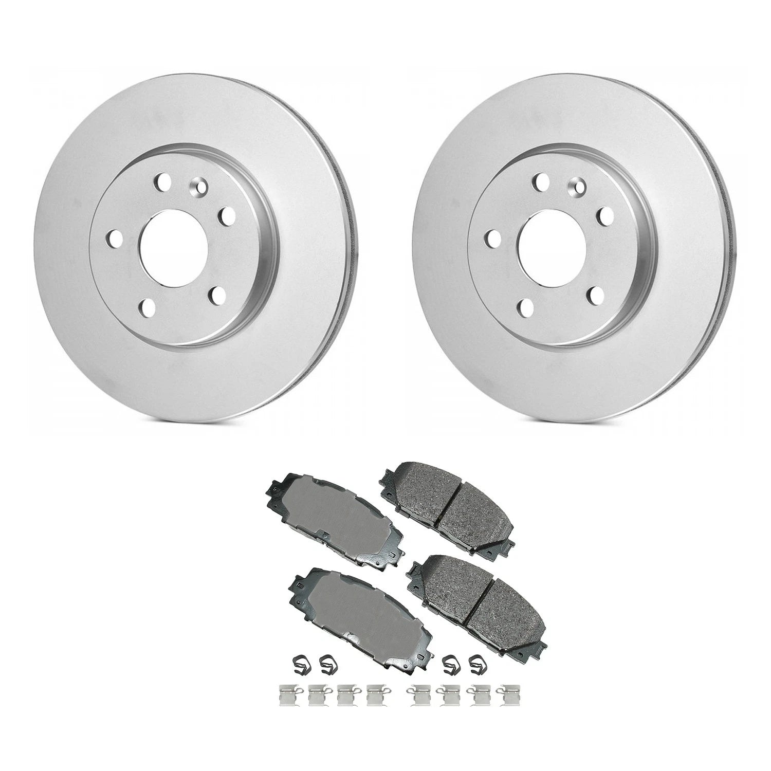 Set of 2 Bosch QuietCast Front Rotors & Akebono ProACT Pads for Prius (2009–2015)