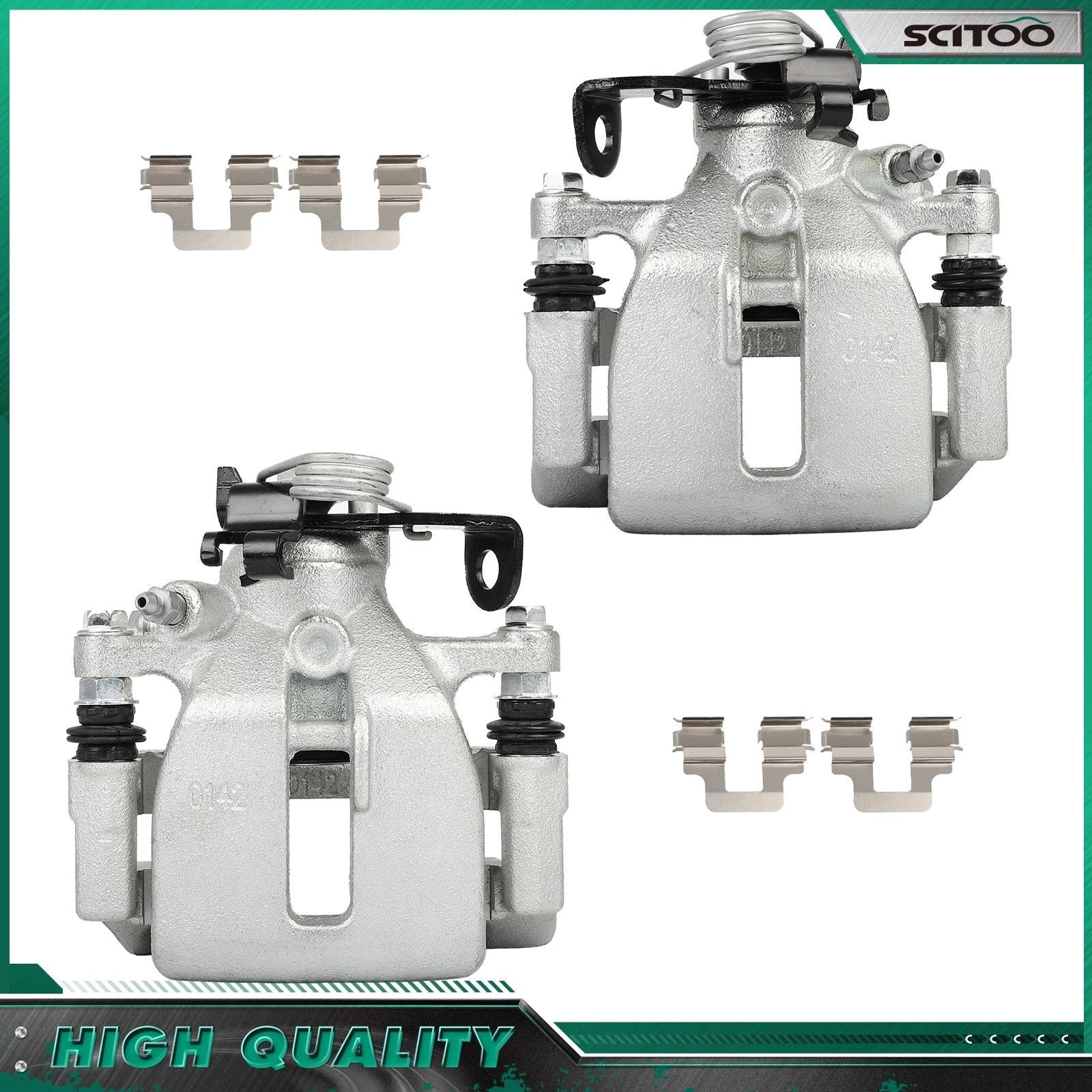 Pair Rear Brake Calipers for Audi A4 Quattro (2005–2009) w/ Bracket