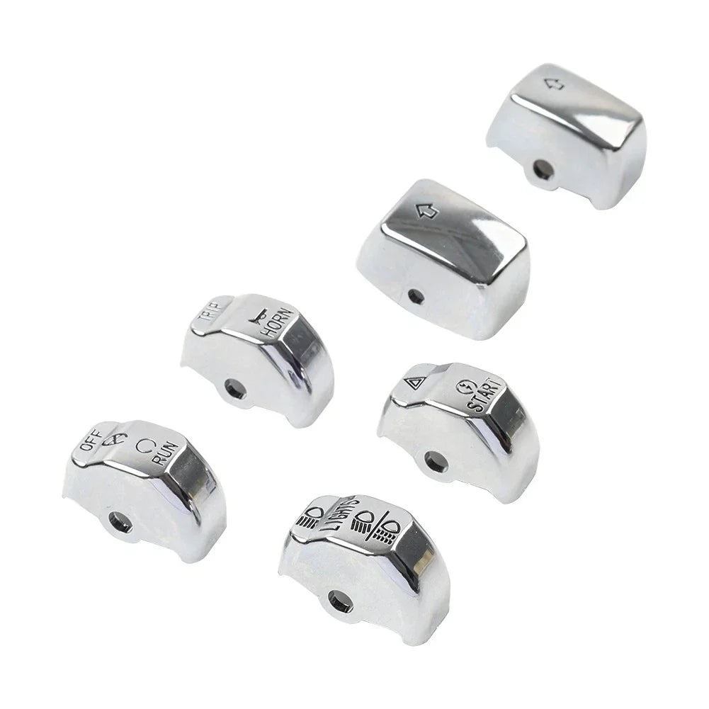 6 x Handlebar Control Switch Caps Chrome for Harley Breakout (2013-2015)