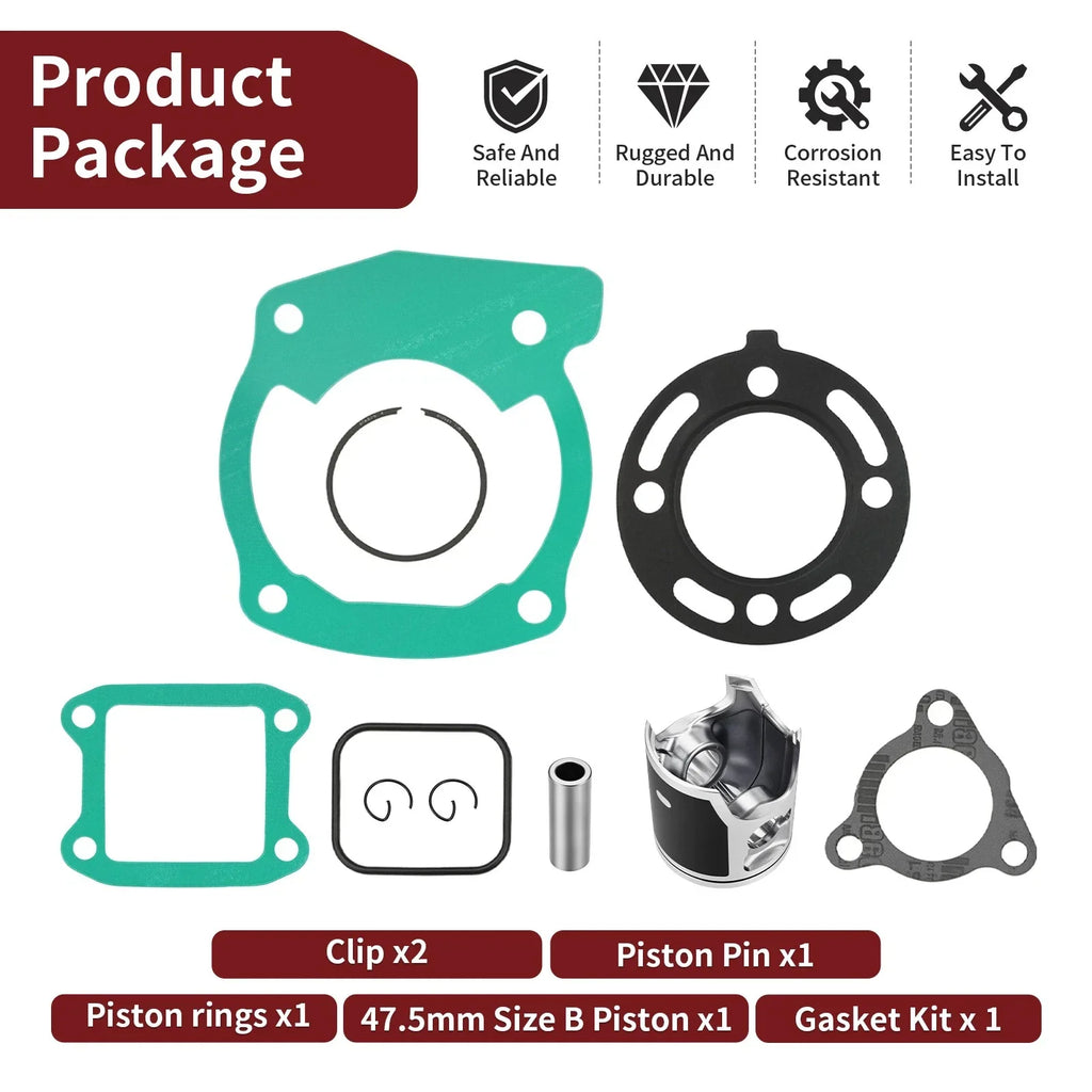 Top End Rubuild Kit 47.5mm Size B Piston for Honda CR85RB CR85R (2003–2007)