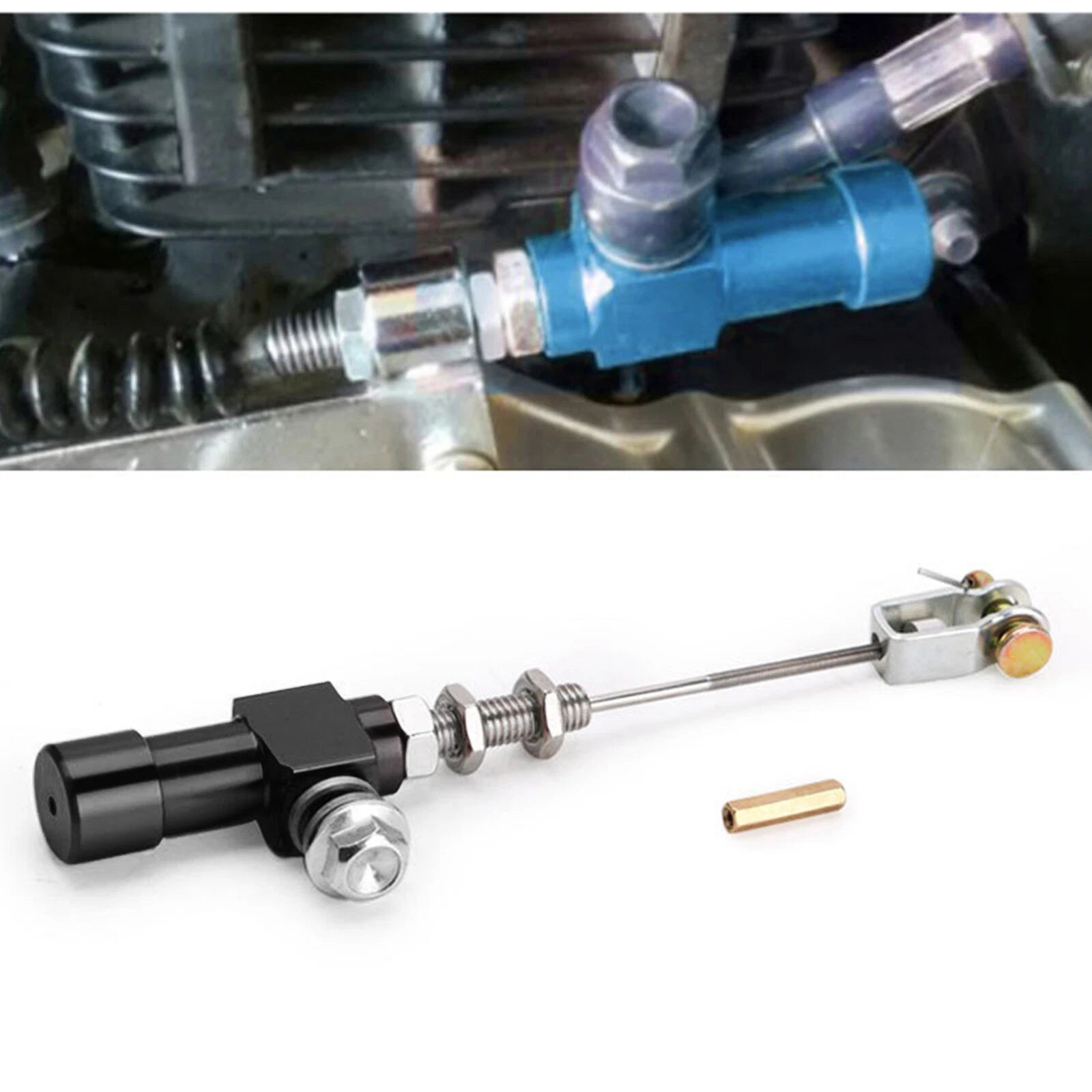 Hydraulic Clutch Master Cylinder Rod for MB (M10X1.25mm, Aluminum, Black)