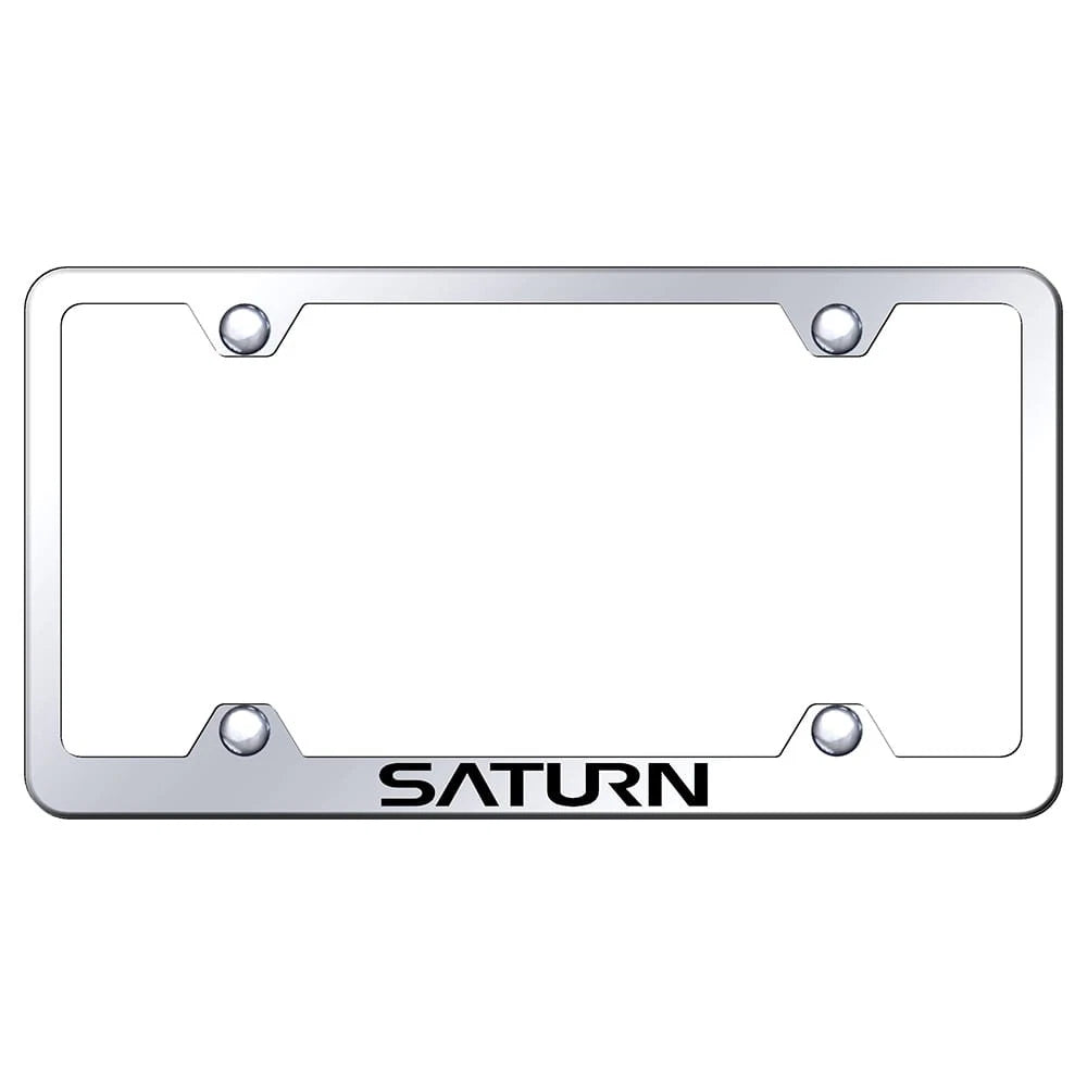 Stainless Steel Wide Body License Plate Frame - Officially Licensed for Saturn
