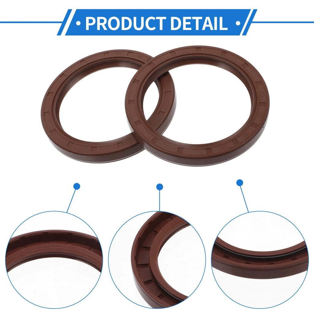 2X Oil Seal Rotary Shaft Seal for Various Models (70x90x10mm) FKM Rubber