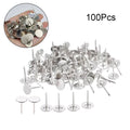 100X Silver Upholstery Nails for Furniture Hardware (Push Pins)