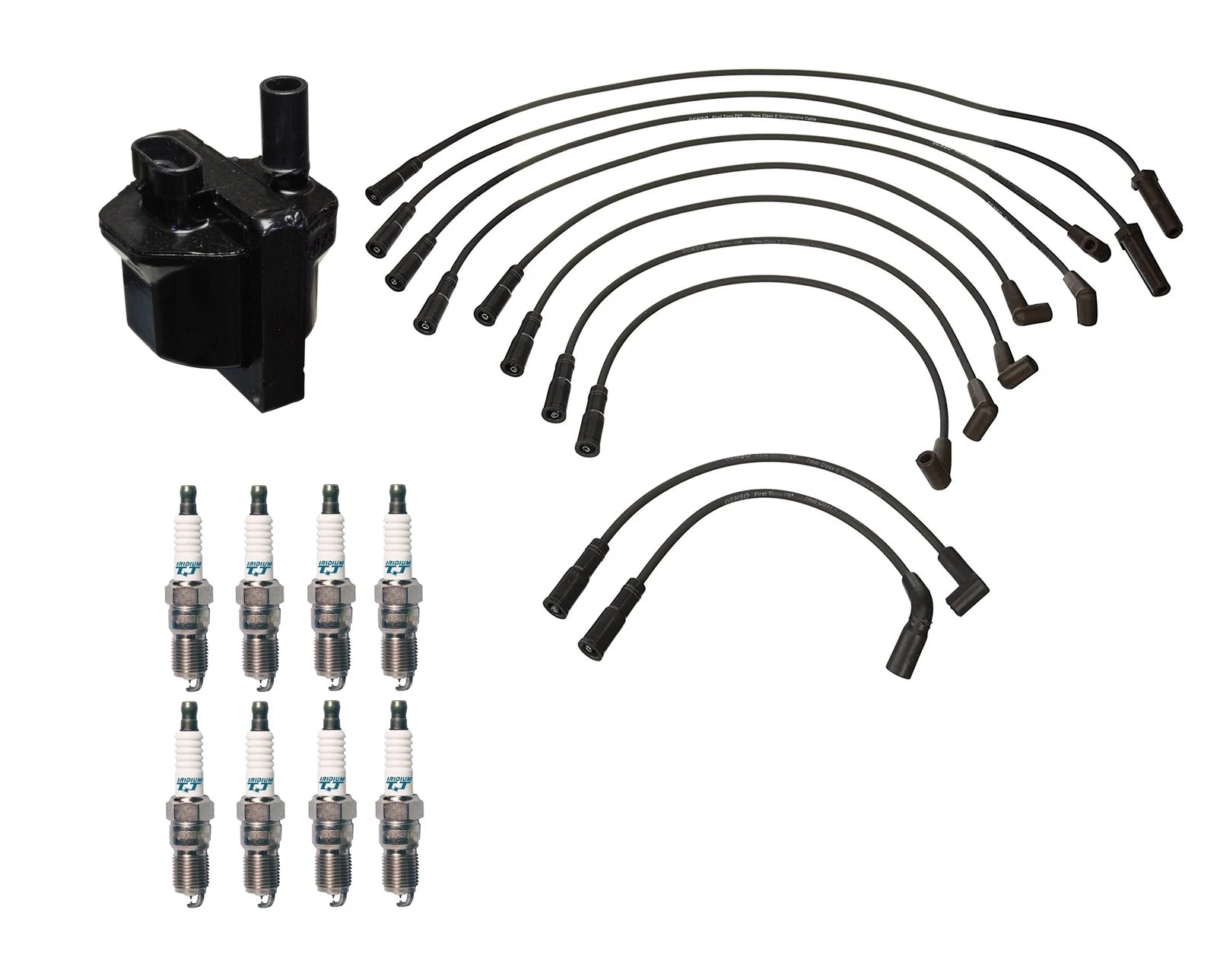Set of 8 Denso Ignition Coils & Iridium TT Spark Plugs for Corvette 5.7L V8