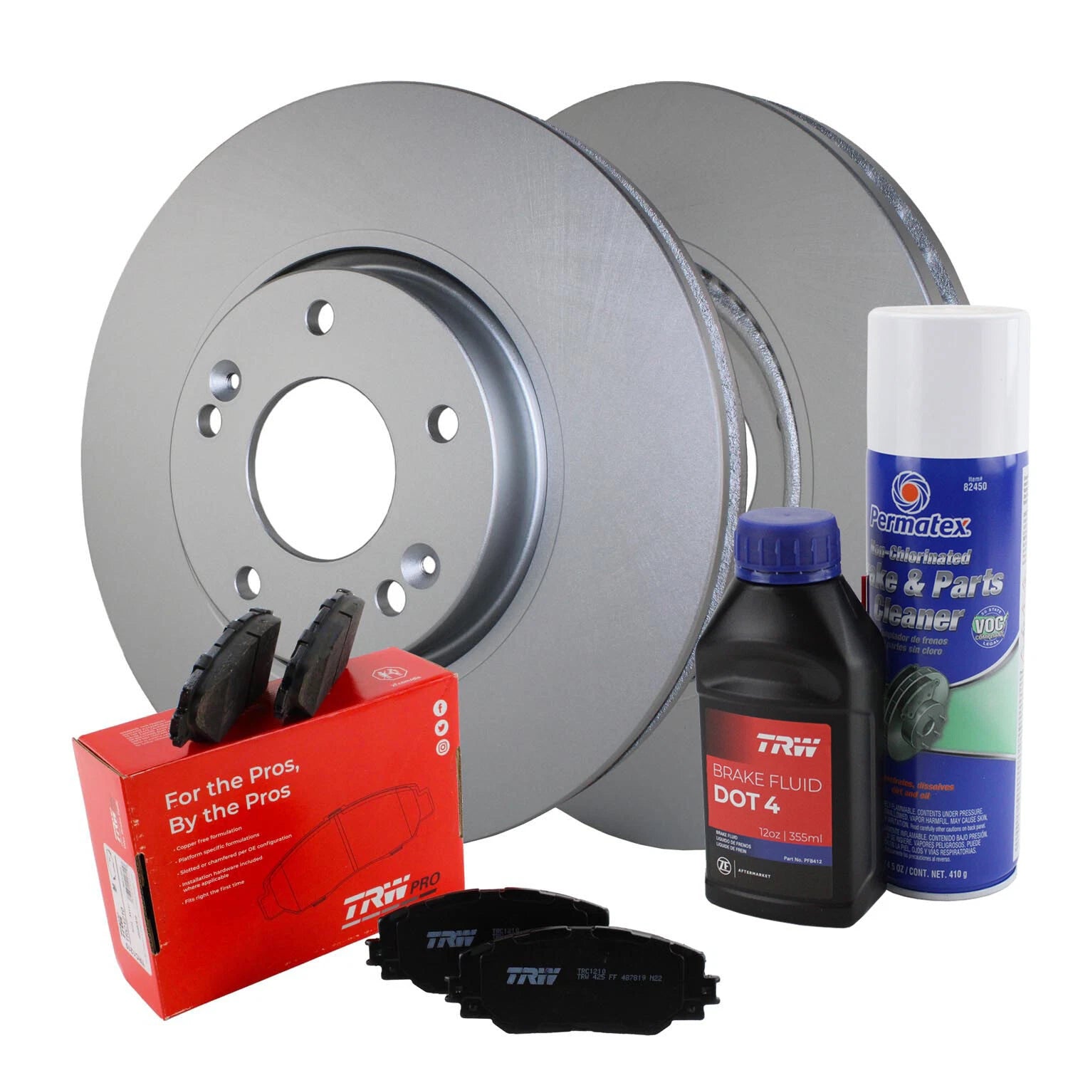 Front Brake Kit 300mm Disc Rotors TRW Pro Ceramic Pads for Kia Forte Koup (2010–2013)