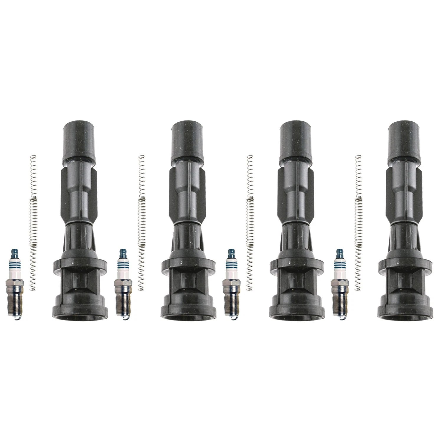 Set of 4 Denso Iridium Power Spark Plugs & Coil Boots for Mazda 3 (2010–2013)