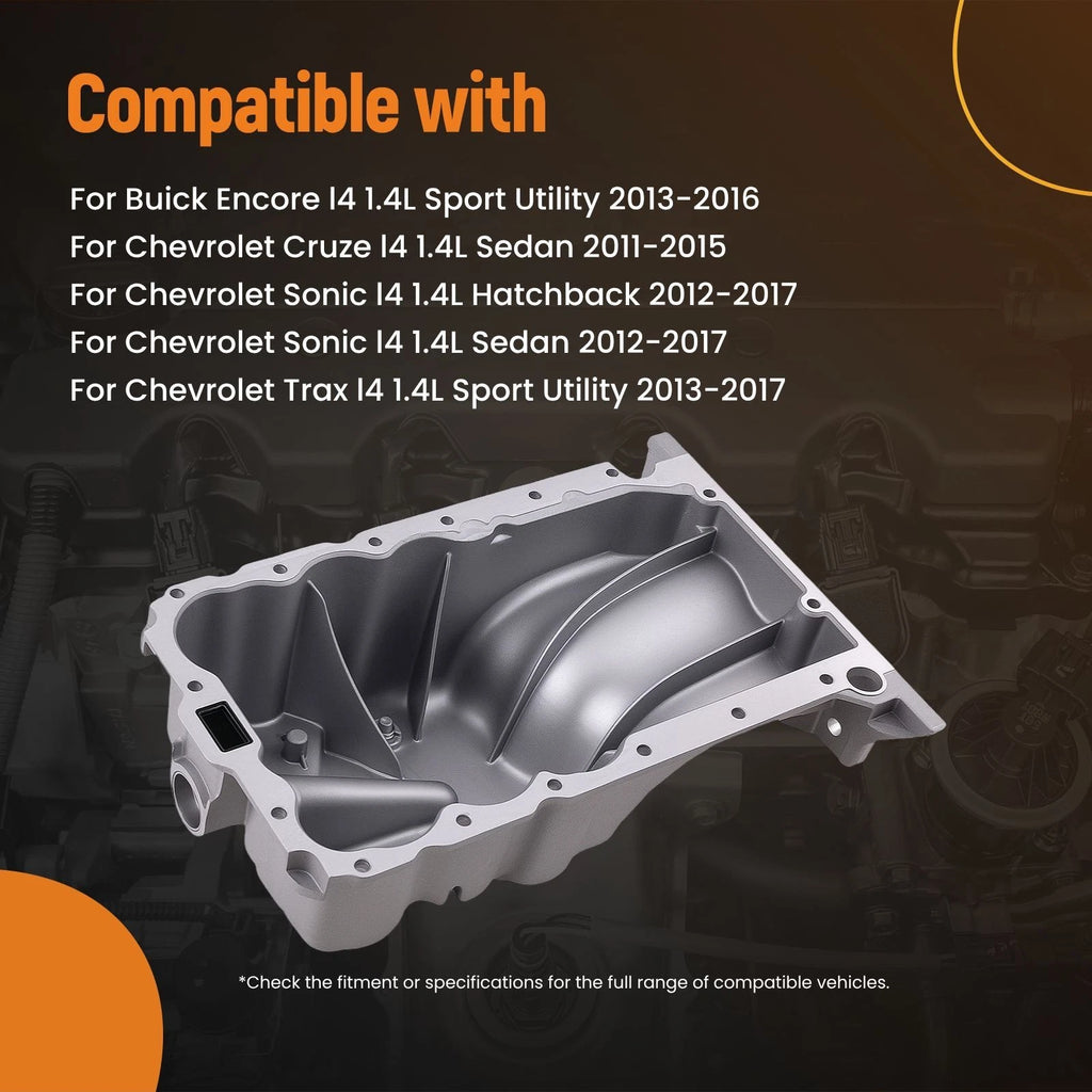 Aluminum Engine Oil Pan for Chevrolet Sonic/Trax (2012–2017)