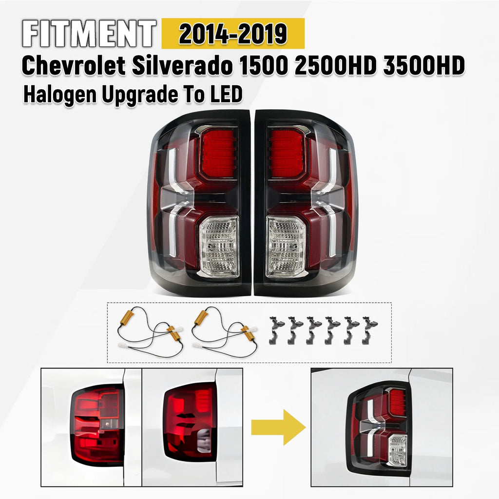 LED Tail Lights Pair for Chevy Silverado 1500 (2014–2019)
