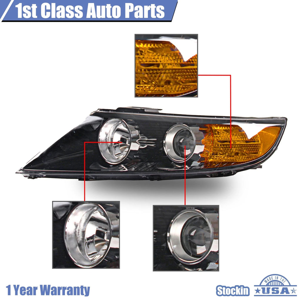 Headlight Assembly for Kia Sorento (2011-2013) Left Clear Lens