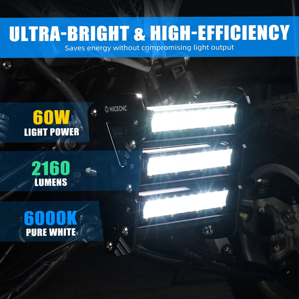 Front Bumper with LED Light Bar Kit for Yamaha Raptor 700 YFM700 (2013–2026)