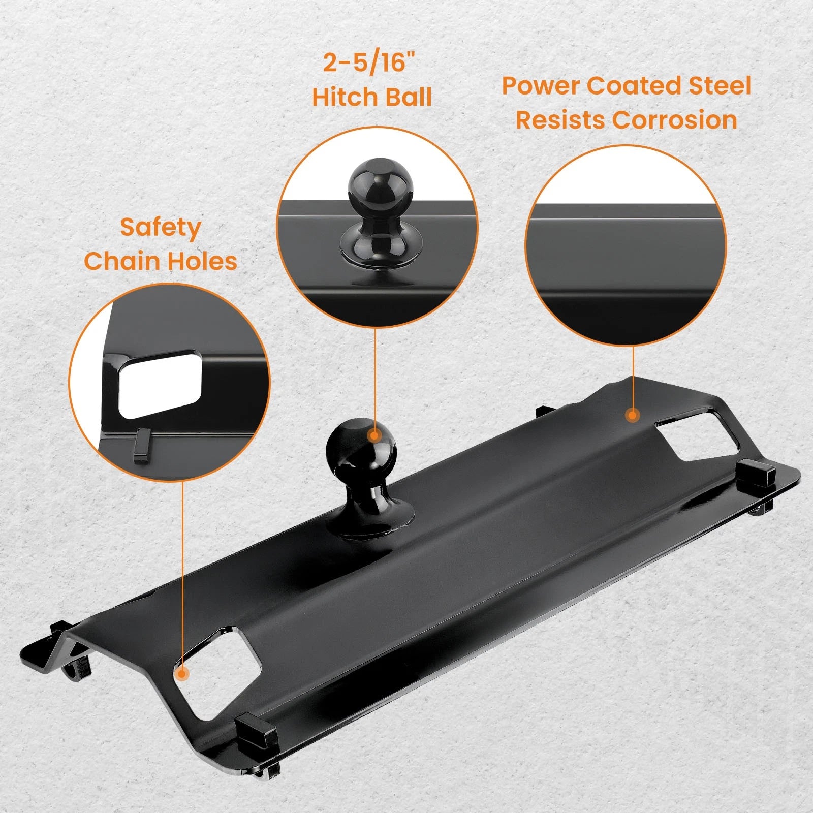 Gooseneck Hitch Adapter Kit for Pickup Truck Bed (Fits 25)
