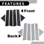 Set of 6 Car Pillar Window Trim Covers for Dodge Magnum (2005–2008) Black Carbon Fiber