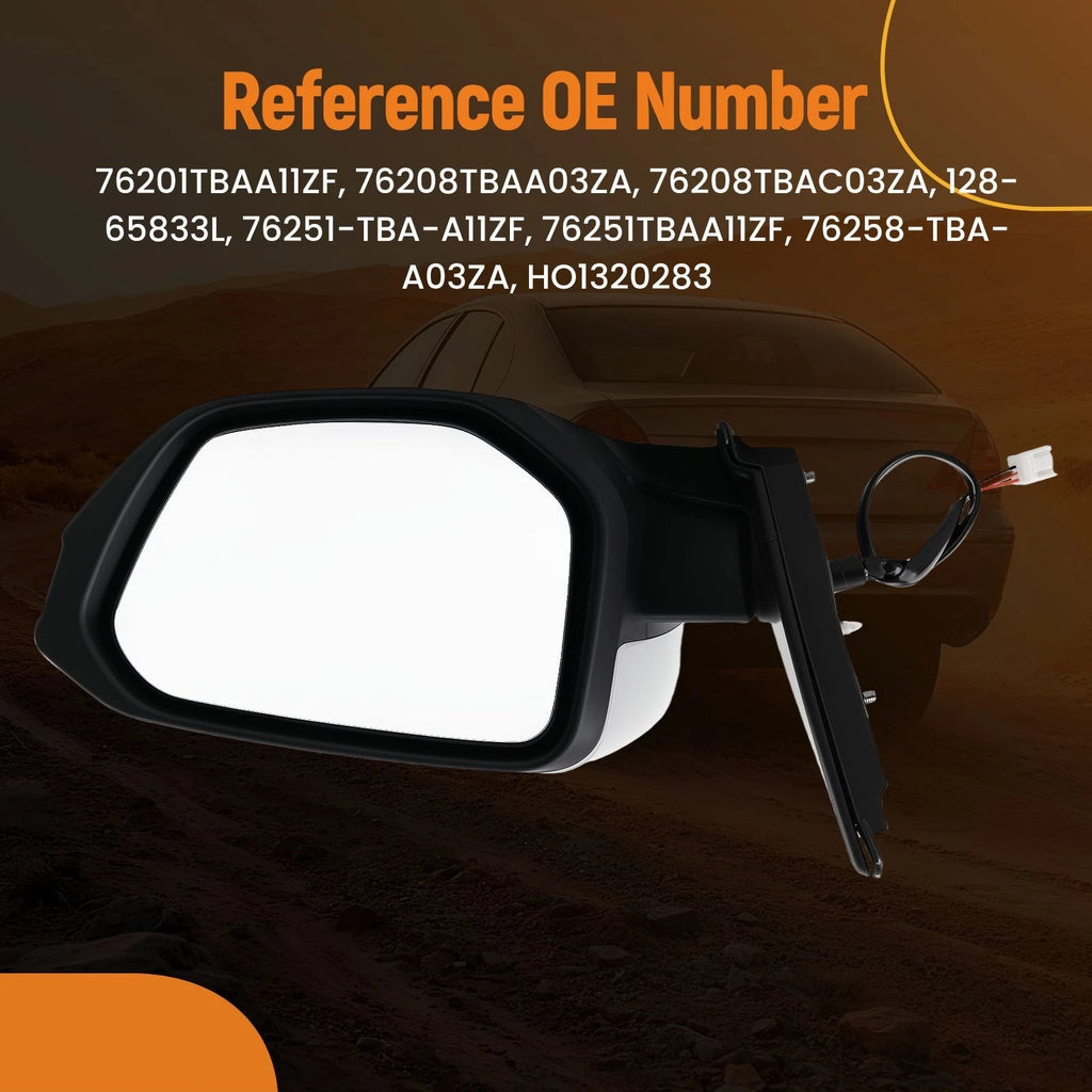Left Power Mirror for Honda Civic Hatchback (2016–2020) 76208TBAC03ZA White