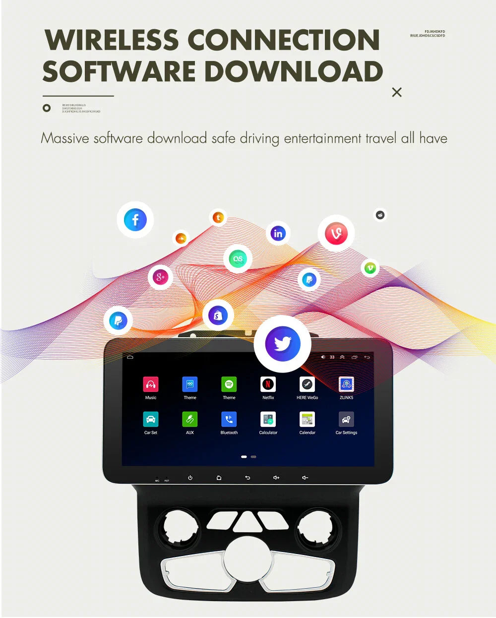 10.33" Android 13 Stereo Radio GPS for RAM 1500 2500 3500 4500 5500 (2013-2023)