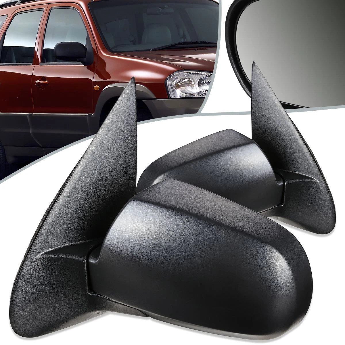 Pair of Side View Door Mirrors for Mazda Tribute (2001–2004) MA1320127 MA1321127