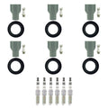 Set of 6 NGK Iridium IX Spark Plugs & Coil Boots for ATS Canyon Colorado CTS (2013–2019)